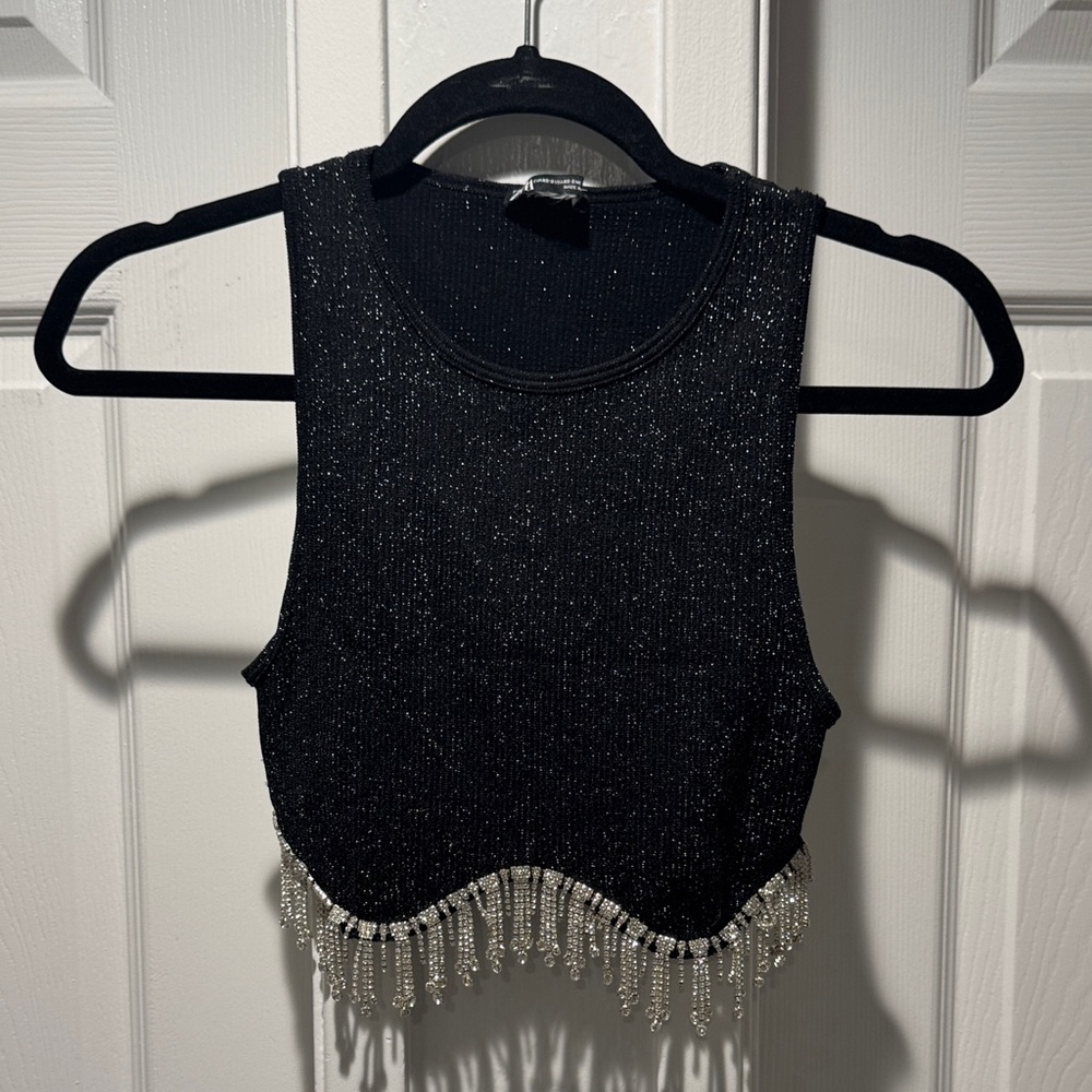 Zara Black Sparkle Top - Picture 1 of 3